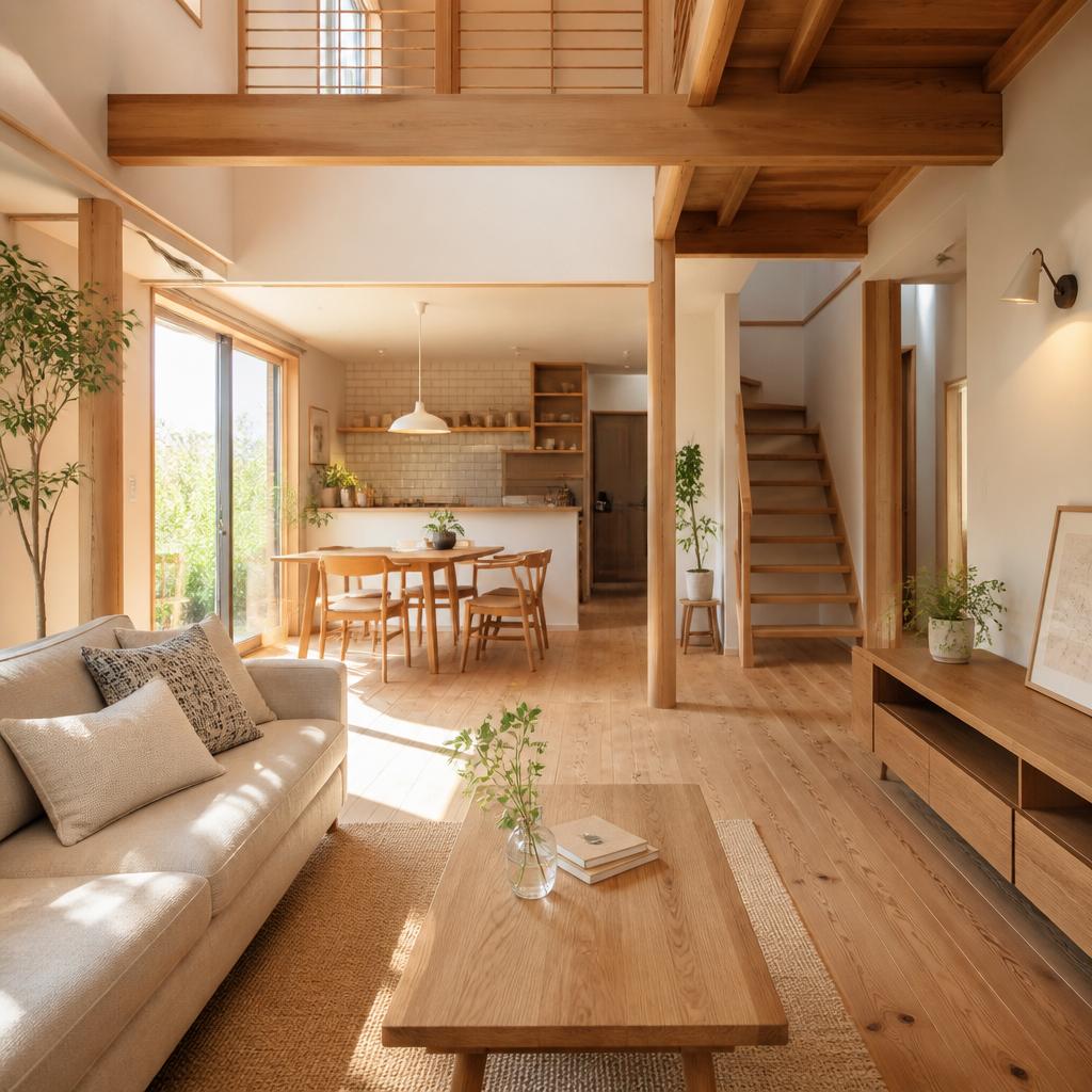 家族が集う、温かみのある自然素材の住まい