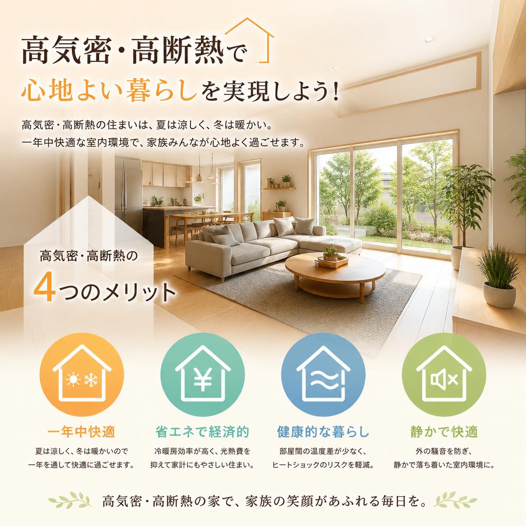 高気密高断熱で心地よい暮らしを実現しよう！
