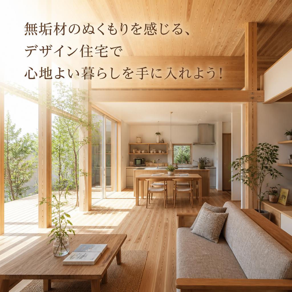 無垢材のぬくもりを感じる、デザイン住宅で心地よい暮らしを手に入れよう！
